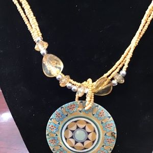 Hand Painted Shell Necklace Set